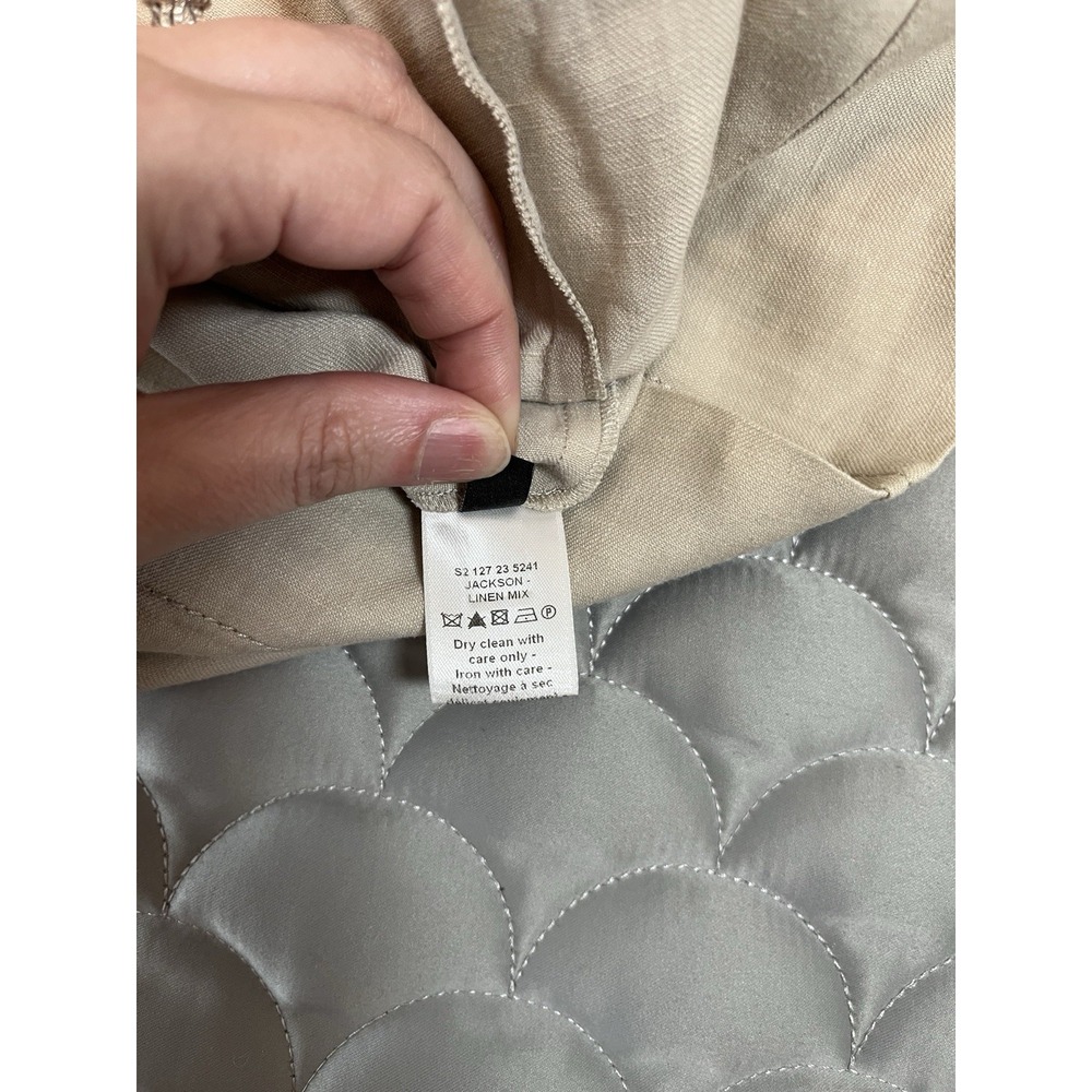 JOSEPH linen Jackson Cargo Shift Dress Sz 36 US Sz 6 Khaki Color With Pockets - Picture 6 of 11